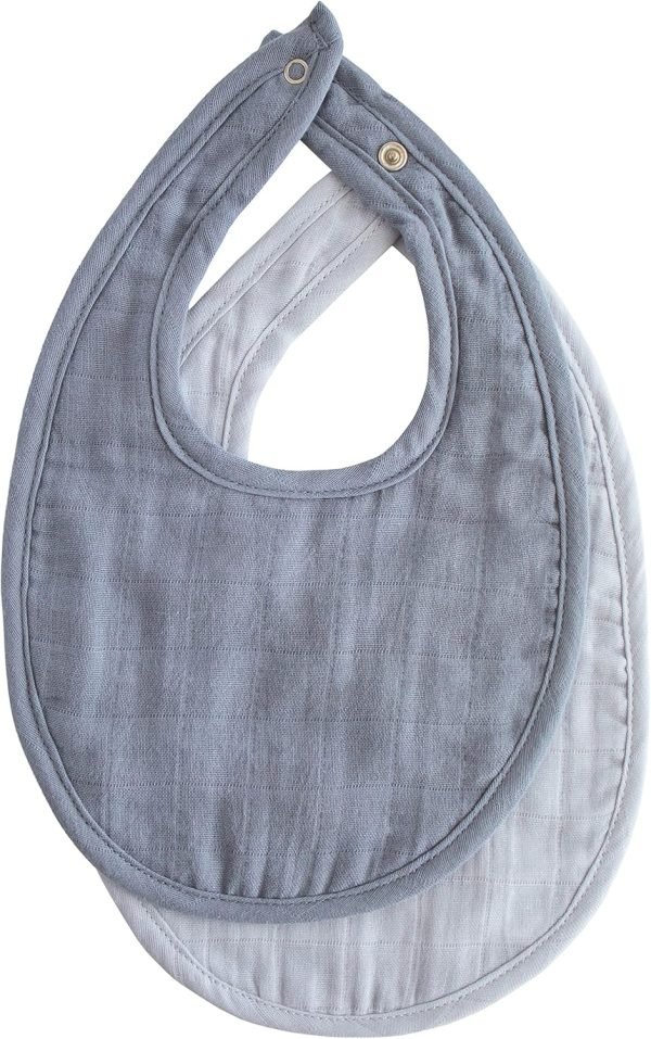 Muslin Baby Bib | Soft Cotton for Infant Drips, Drools & Feedings | Adjustable Fit | 2 Pack