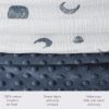 Baby Blankets for Unisex Boys Girls, Soft Nursery Crib Blankets with Muslin Cotton Front and Dotted Fleece Back for Newborns Toddlers 30x40inch (Blue Moon)