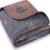 Ultra Soft Muslin Baby Blanket, Made of Viscose from Bamboo and Muslin from Cotton, A Versatile Swaddle and Bed Blanket for Babies, Toddlers, Boys, and Girls (Forest Elephant 1 Pack).