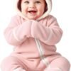 Fleece Hooded Footed Clothes, Soft Warm Footie Covers, Car Seat Friendly, Easy Zip,Cute Romper Newborn Infant Jumpsuit