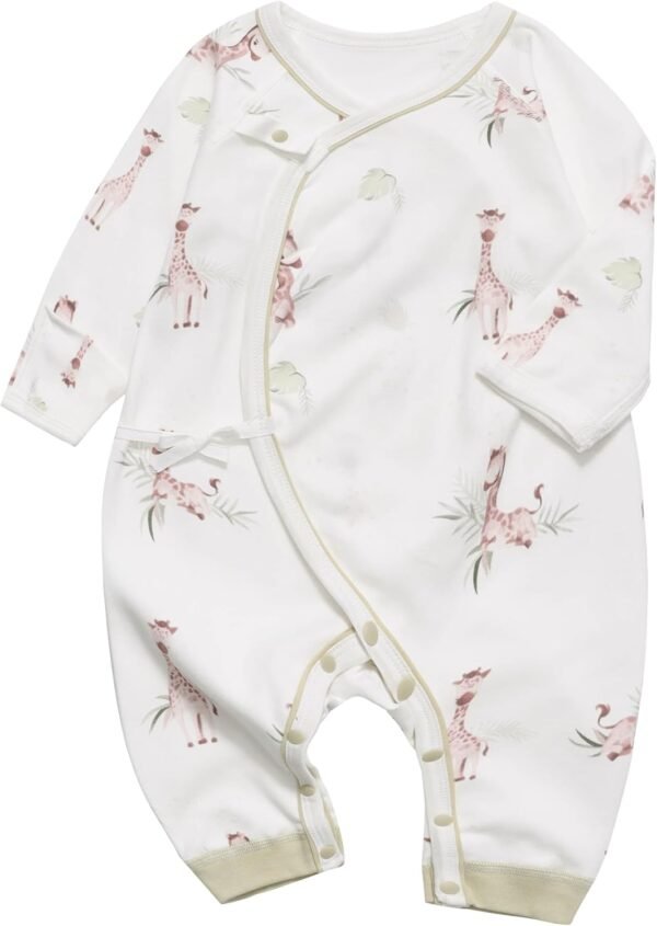 100% Organic Cotton Soft 0-6 Months Unisex Footless Newborn Baby Sleepers Pajamas Romper Boys Girls Long Sleeve