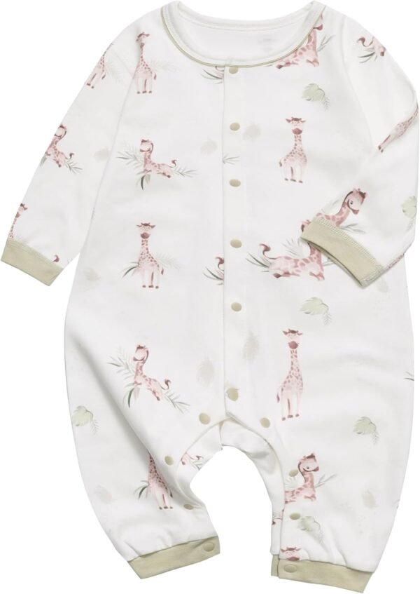 100% Organic Cotton Soft 3-24 Months Unisex Footless Newborn Baby Sleepers Pajamas Romper Boys Girls Long Sleeve