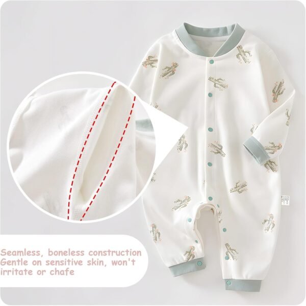 100% Organic Cotton Soft 3-24 Months Unisex Footless Newborn Baby Sleepers Pajamas Romper Boys Girls Long Sleeve