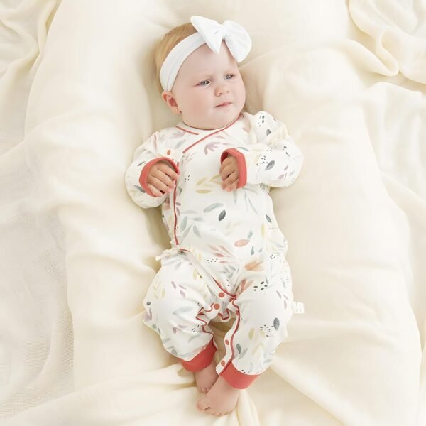 100% Organic Cotton Soft 0-6 Months Unisex Footless Newborn Baby Sleepers Pajamas Romper Boys Girls Long Sleeve